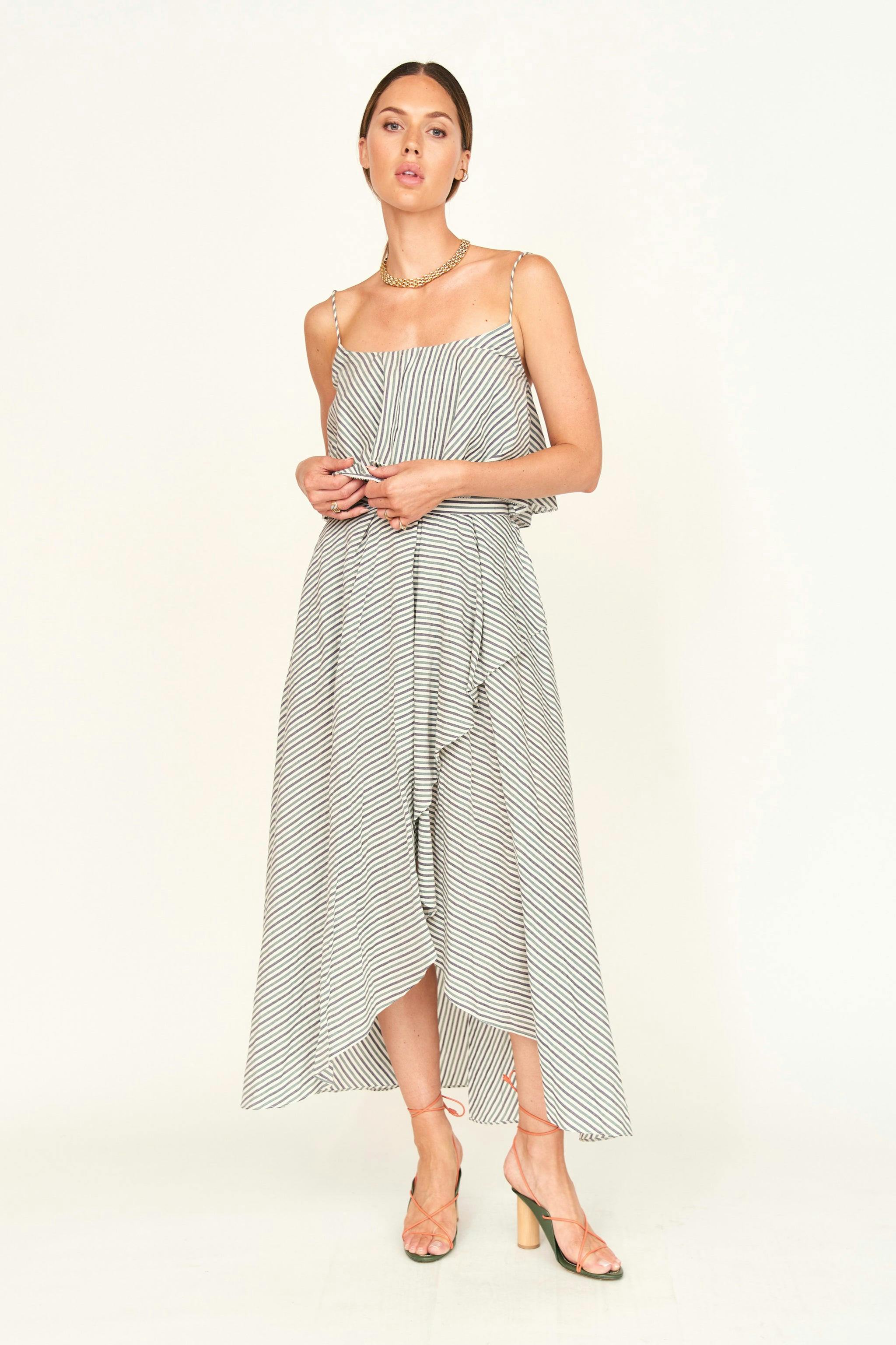 Singapore Skirt in Dune Stripe