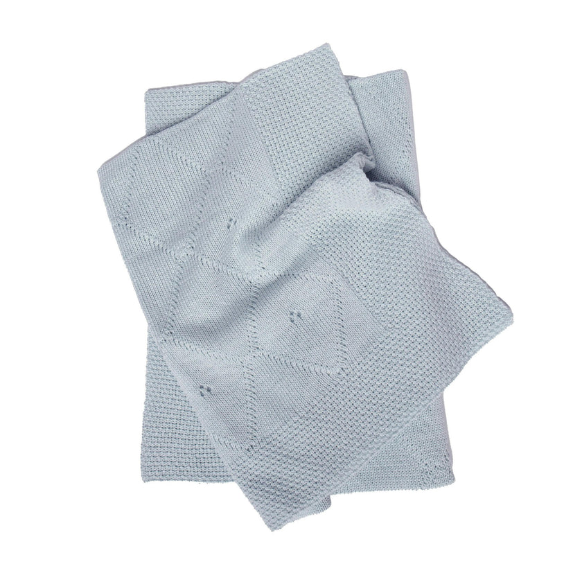Classic Knit Receiving Blanket, Blue