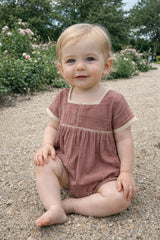 Gauze Crochet Romper