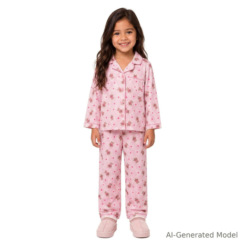 Girls & Tween Pajama Set | Teddy Hearts