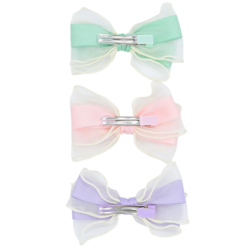Multicolor Ribbon Bow Hairclip Set