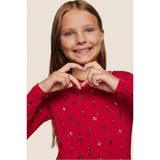 Kids Printed TENCEL Modal Unisex Long PJ Set, Red