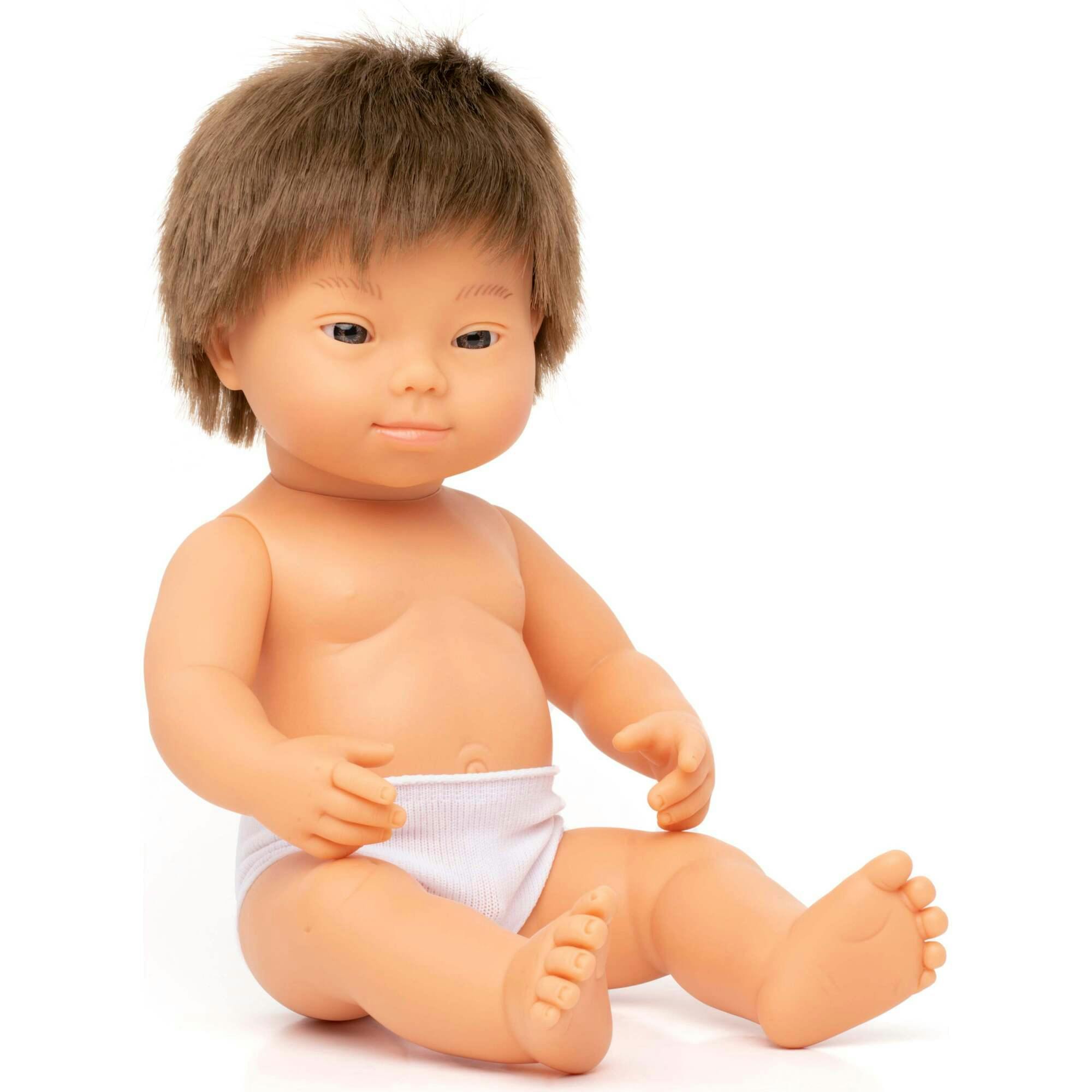Baby Boy Doll with Brown Hair and Down Syndrome - 15