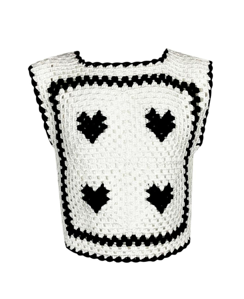 Bw Love Hand-Crochet Sleeveless Crop Top