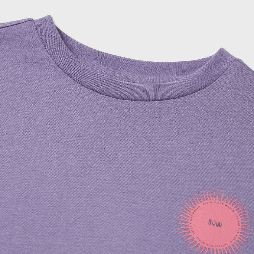 Relaxed Organic Cotton T-Shirt With SOW Sun Print