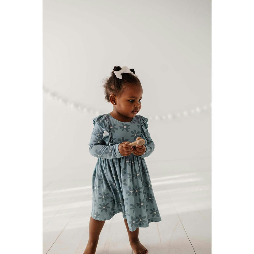 Girl's Long Sleeve Ruffle Dress