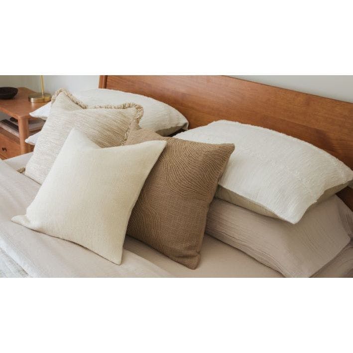 Silk Sands Beige Neutral Woven Lumbar Pillow