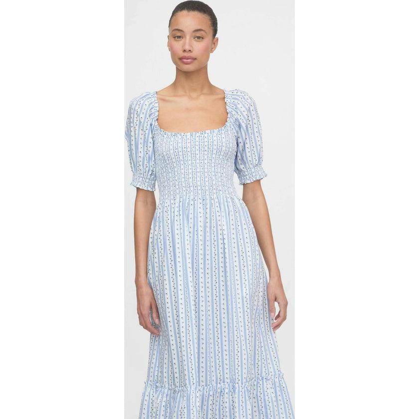 The Louisa Nap Dress - Blue Petal Stripe