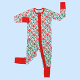Strawberry Bows Ruffle Romper