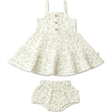 Organic Buttoned Tiered Dress