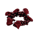 Pearl Cluster Bow Scrunchie Set