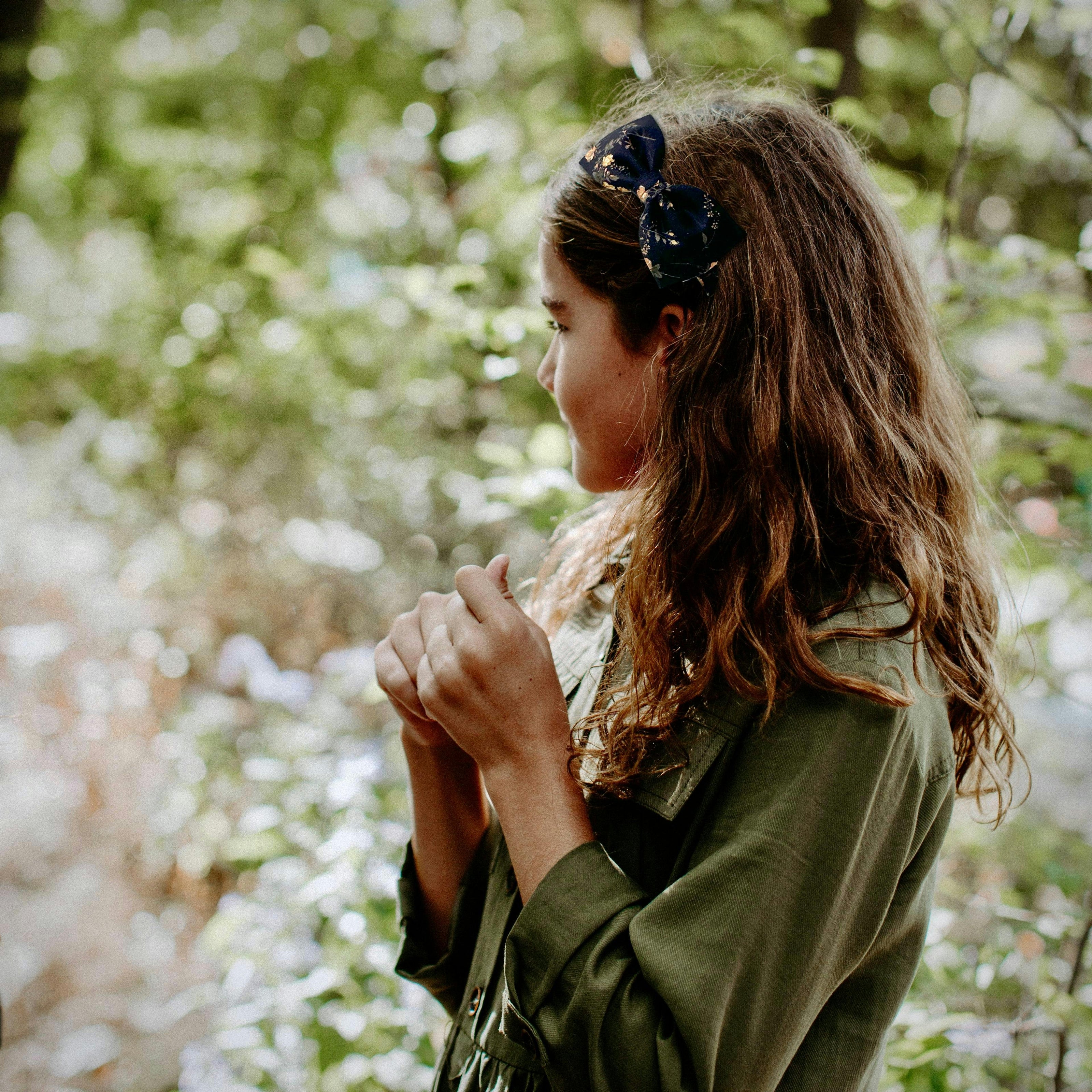 Liberty of London Bow Headband, Black/Gold Floral