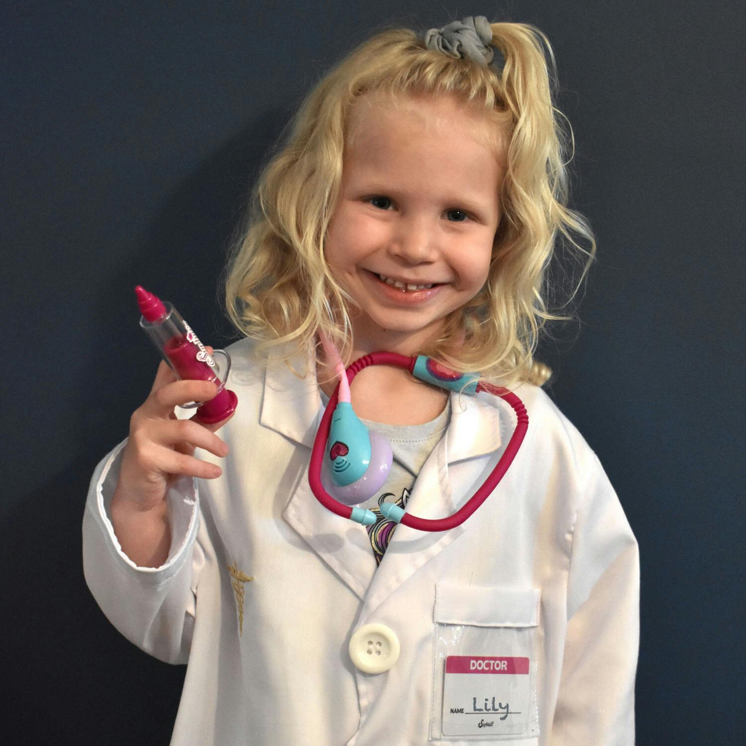 Sophia's Child's Lab Coat, Stethoscope & Syringe with Matching Set for 18