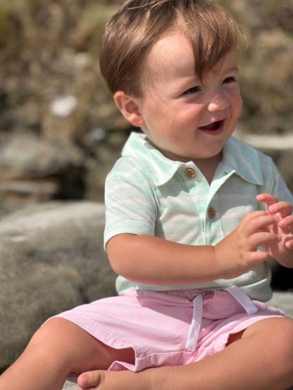 JETTY MINT Stripe Jersey Onesie