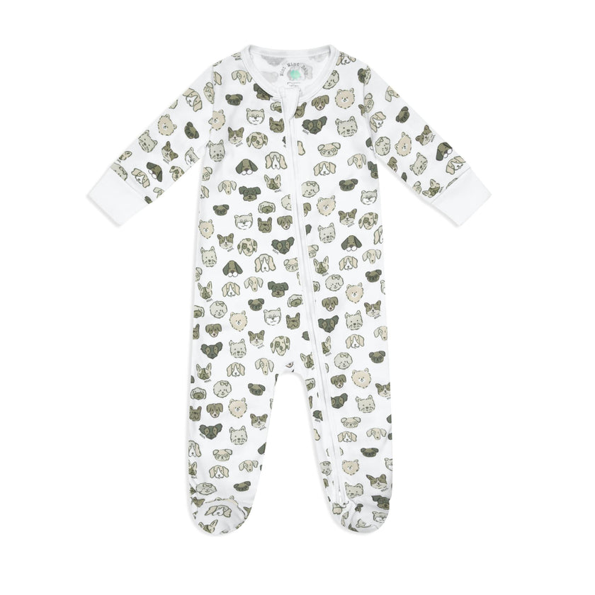 Mini Woof Squad Grey Zip-up Bodysuit