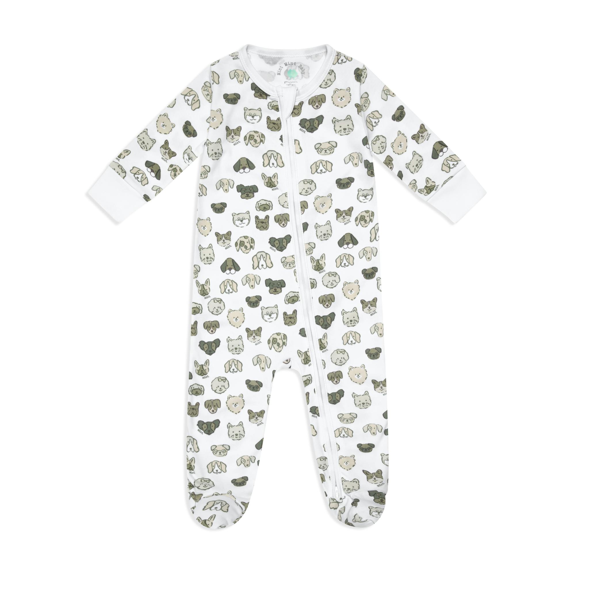Mini Woof Squad Grey Zip-up Bodysuit