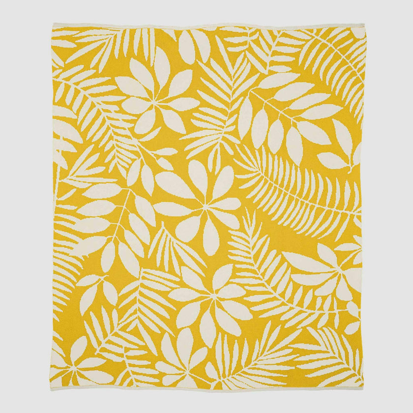 Indoor | Outdoor Sustainable Knit Floral Throw Blanket - Poly Flora