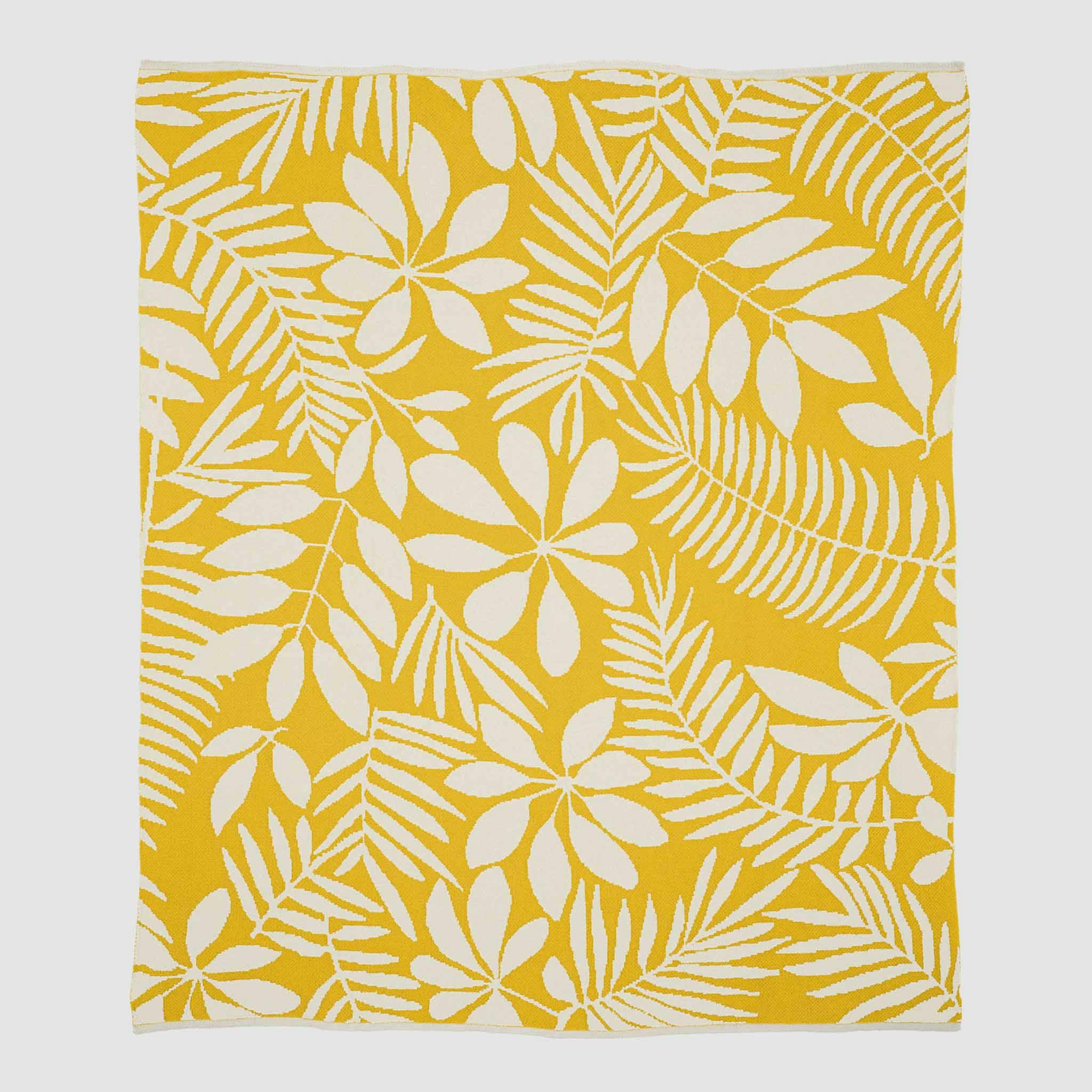 Indoor | Outdoor Sustainable Knit Floral Throw Blanket - Poly Flora