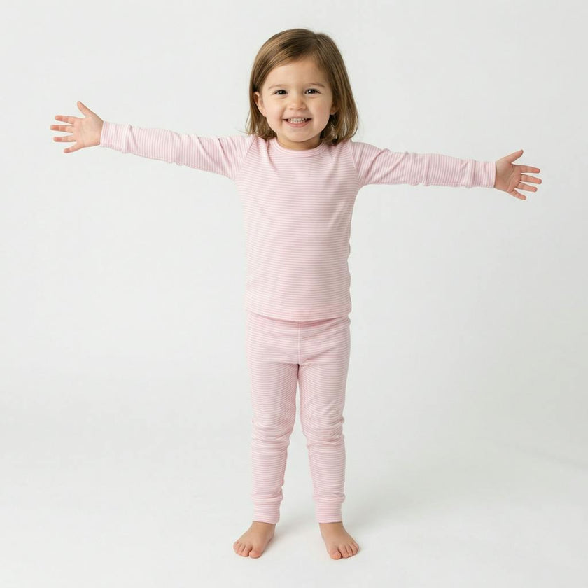 Peony Stripe Bamboo Toddler Pajama Set