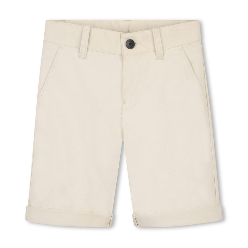 Beige Casual Folded Shorts