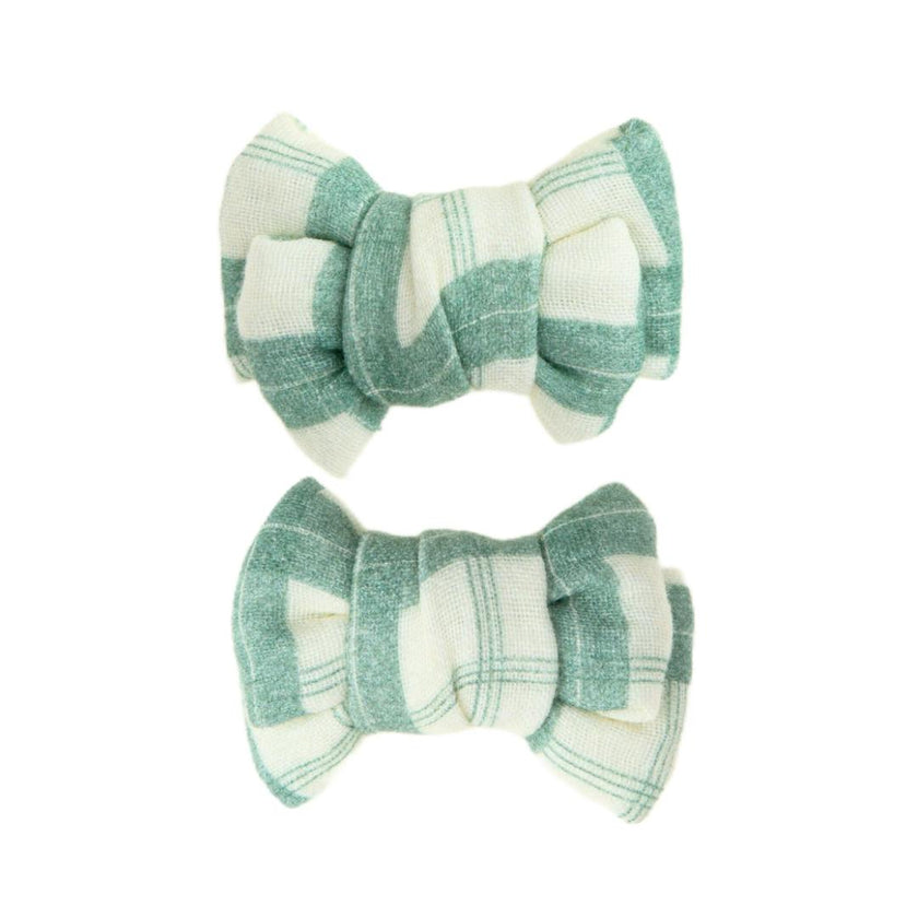 Pigtail Bow Hair Clips Set of 2 | Organic | Lille Cottage Club