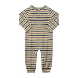 MASON Green multi stripe Ribbed Henley Romper