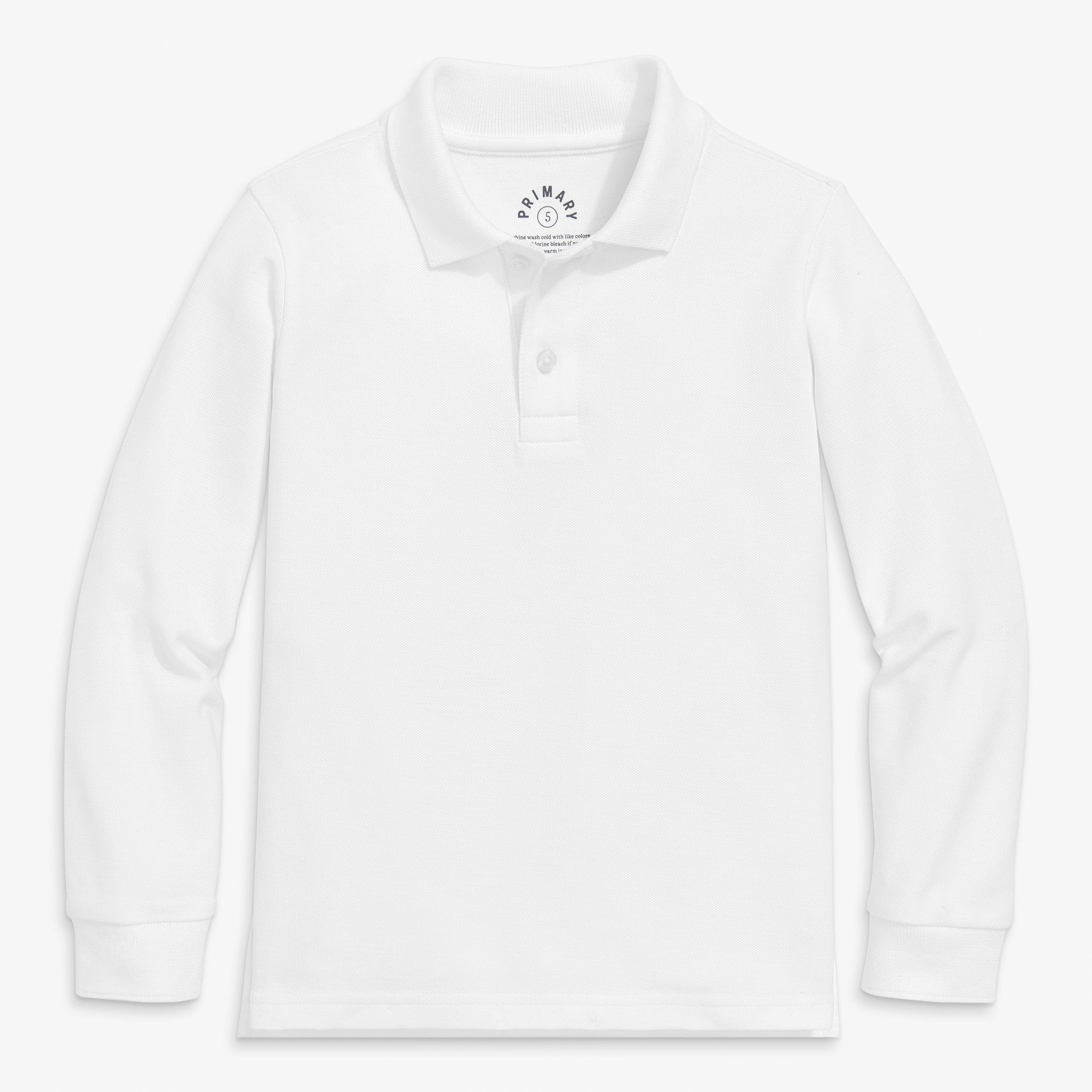 Kids long sleeve pique polo