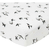 Organic Cotton Muslin Crib Sheet - Swallows