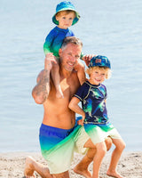 Men's Swim Trunks Blue, Green, And Lime Gradient