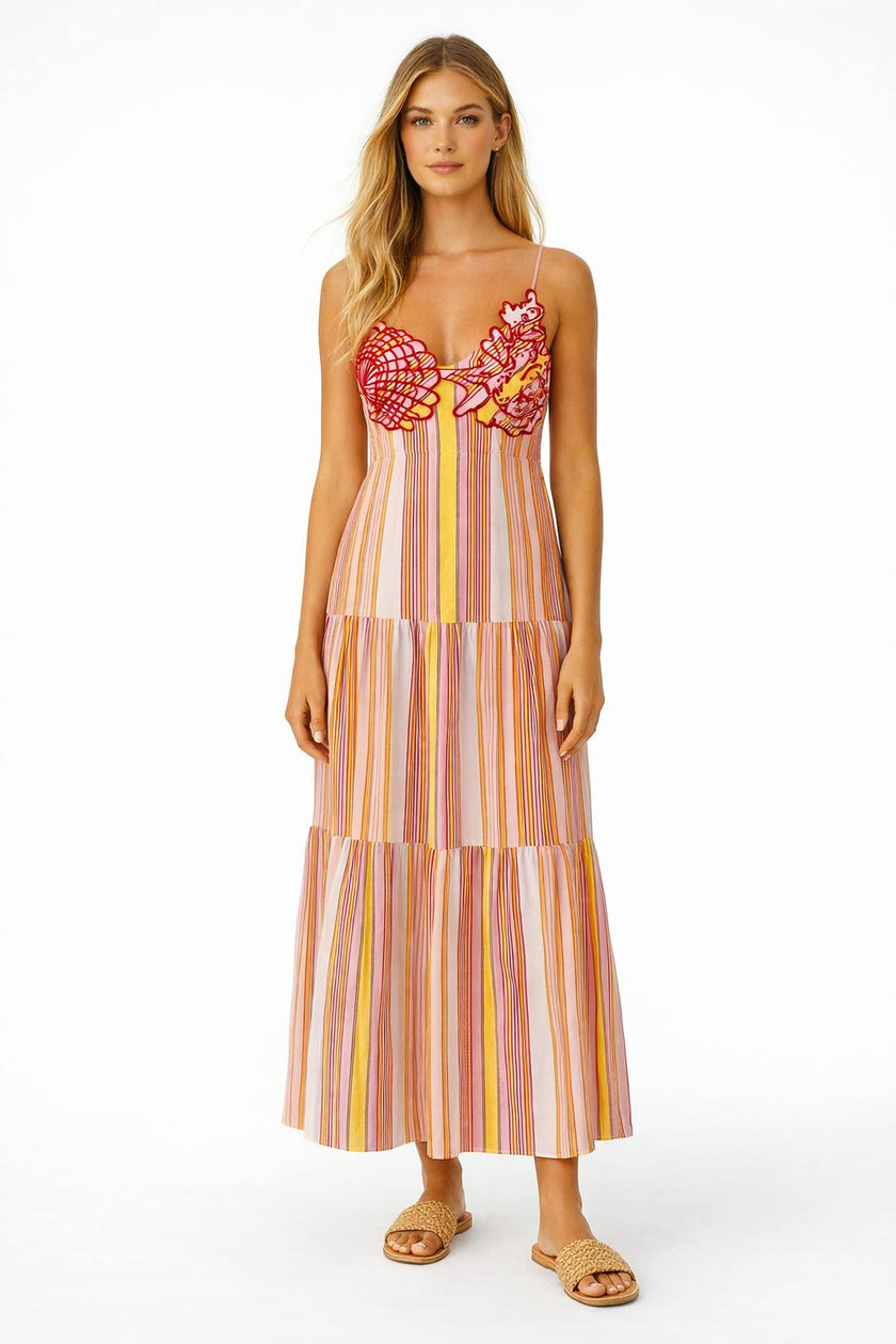 Taylor Candy Stripe Midi Dress