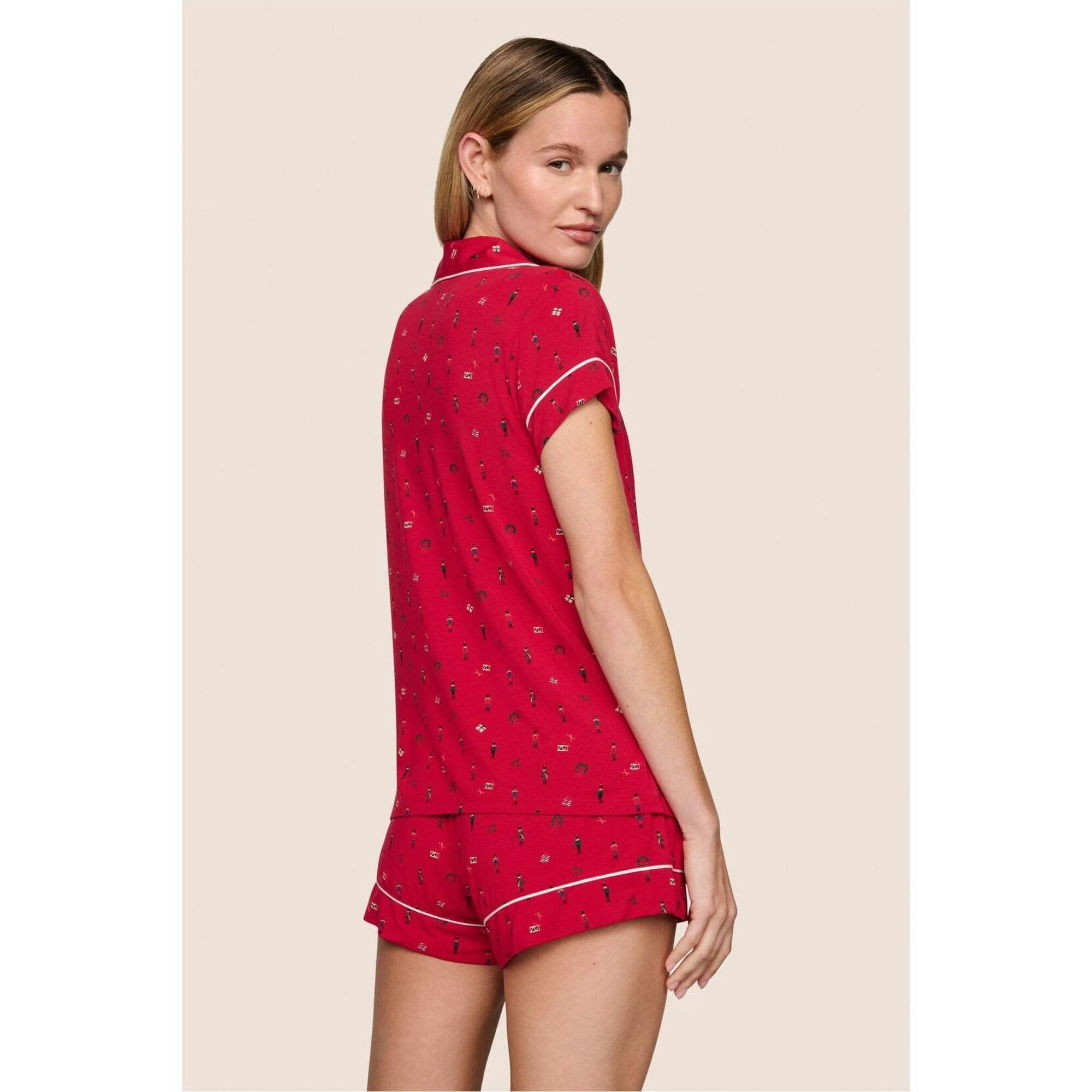 Gisele Printed TENCEL Modal Shortie PJ Set, Red