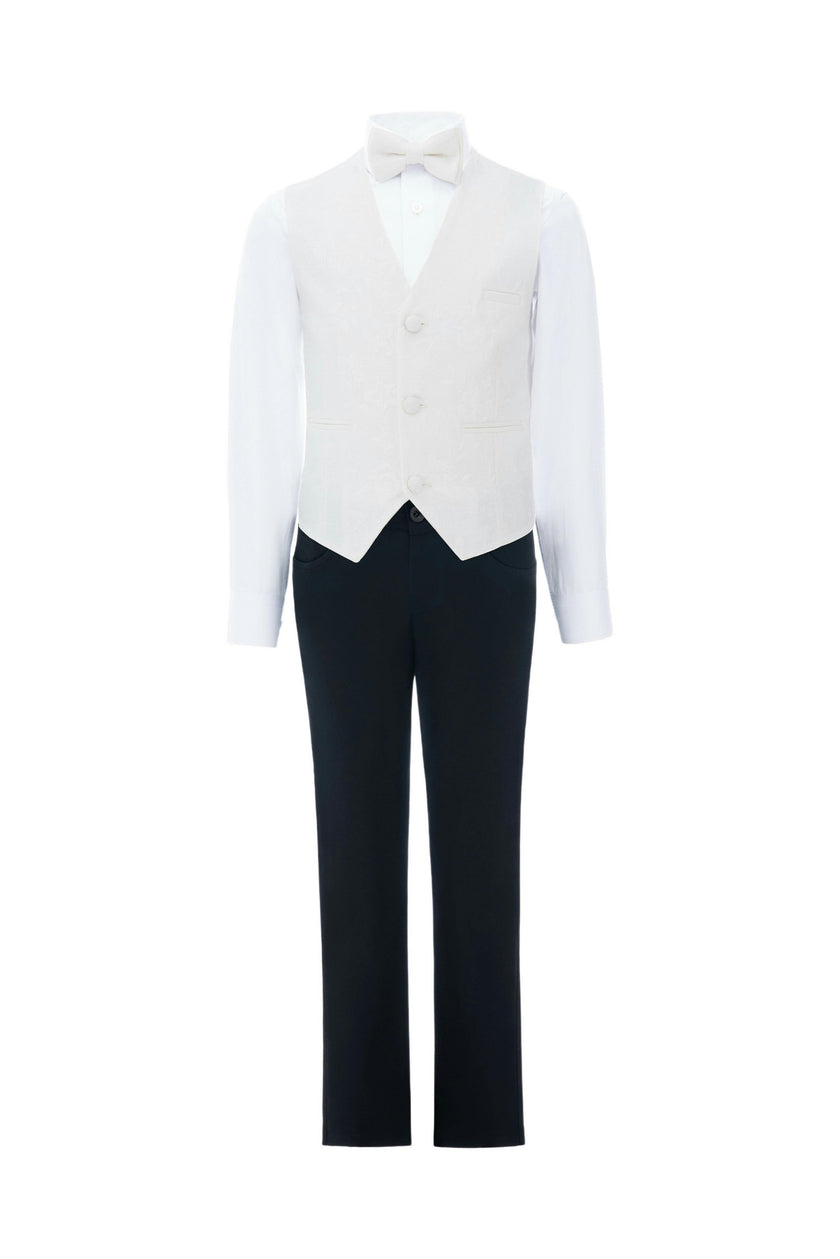 Cream Taddeo Floral Vest Outfit Set