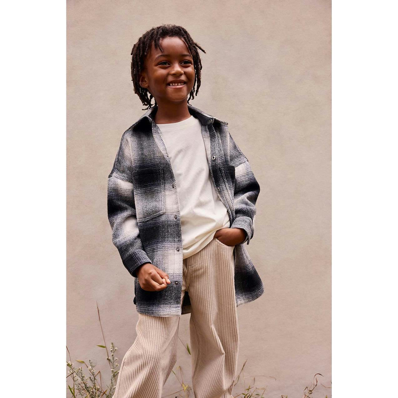 Elongated Oversized Plaid Shirt Jacket