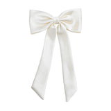Ivory Satin Long Tail Hair Clip