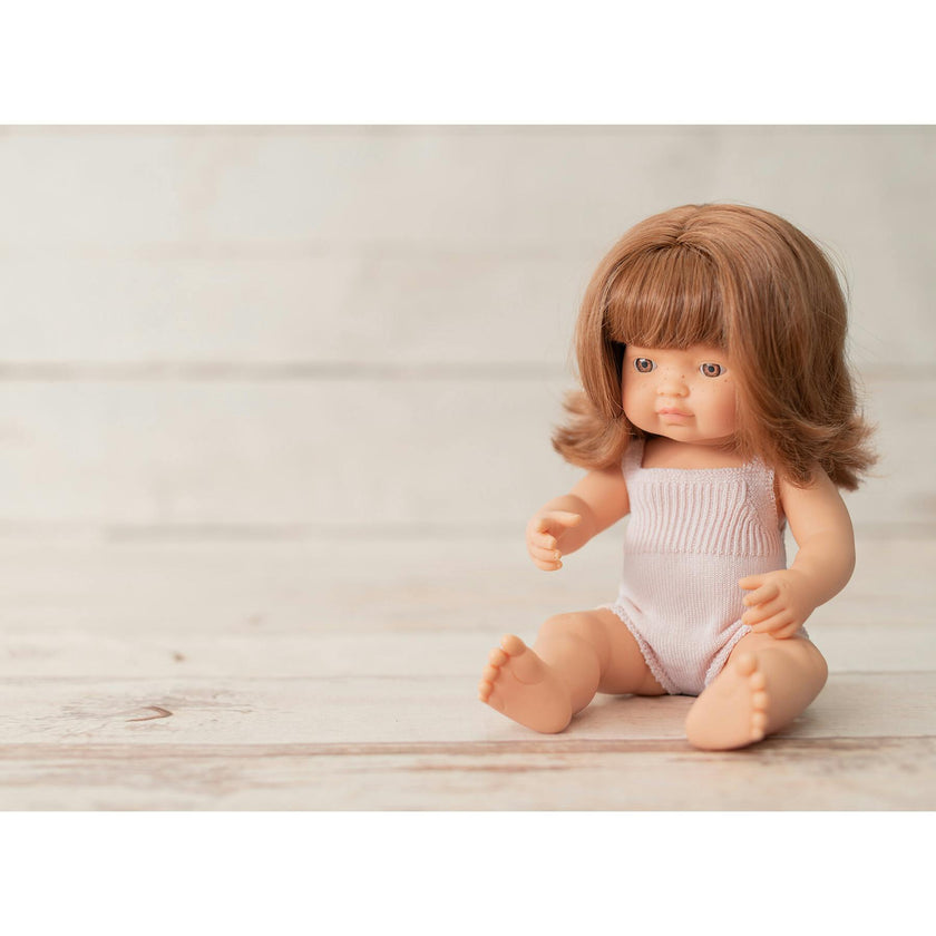 Colourful Edition Collection - Baby Doll Caucasian Redhead Girl 15" (pink rompers)