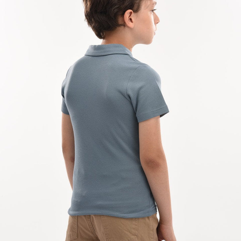 Blue Solid Logo Polo