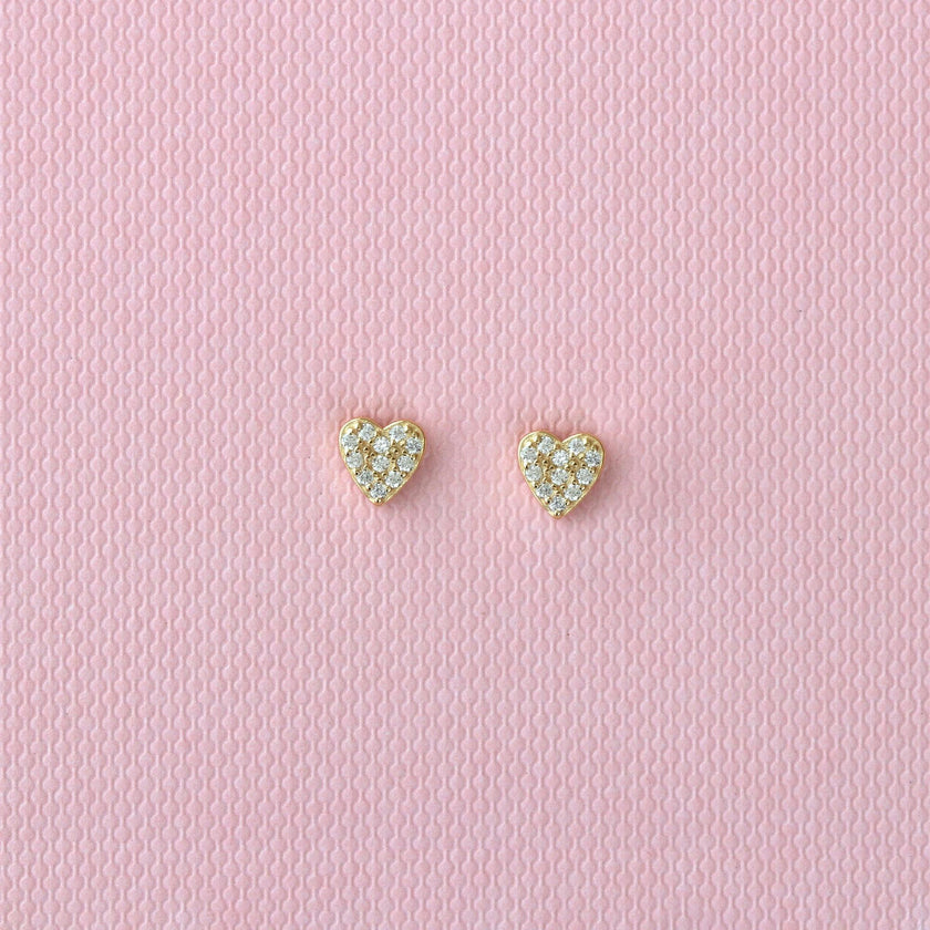 Heart Crystal Stud Earrings
