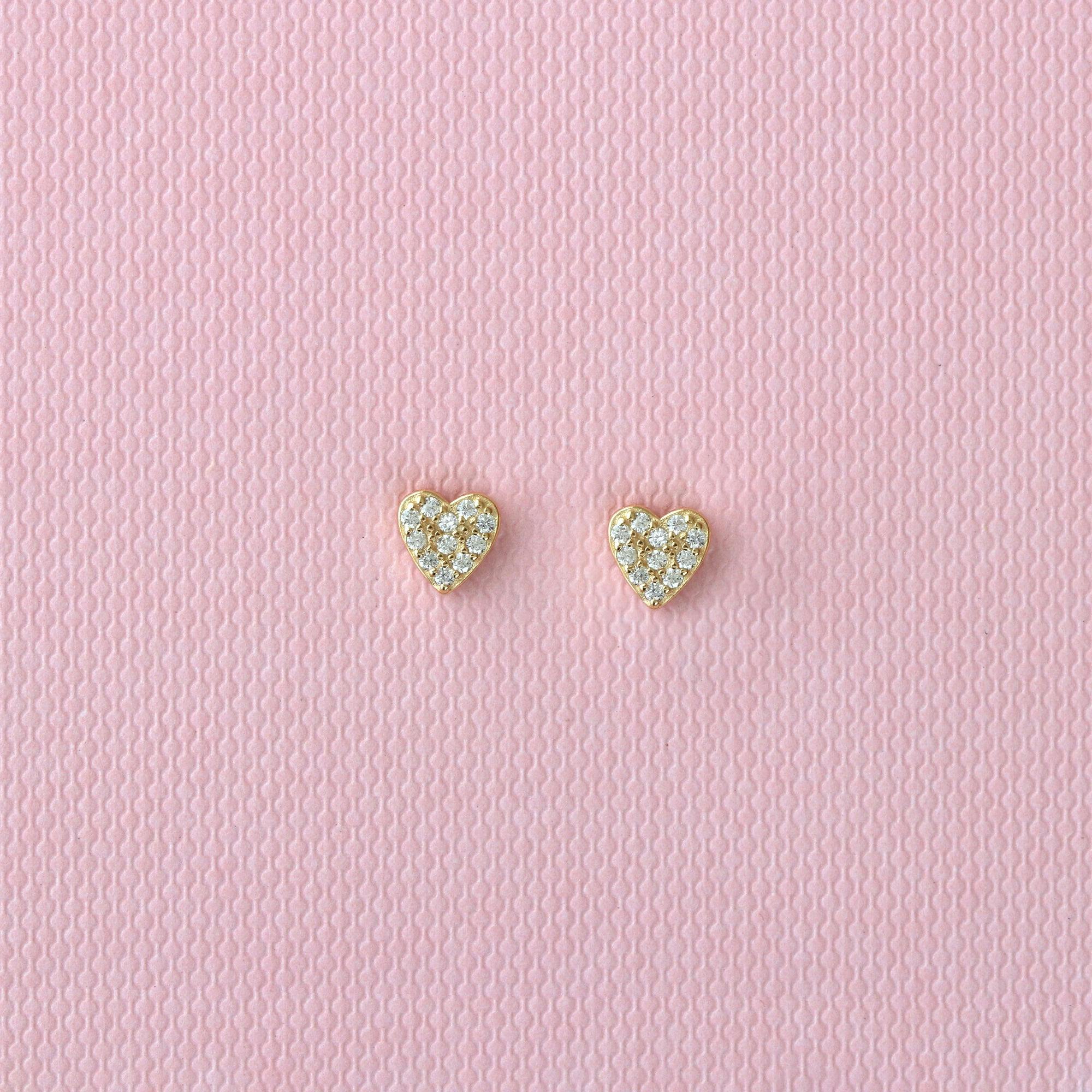 Heart Crystal Stud Earrings