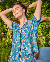 Must Love Dogs - Organic Pima Modal Knit Short PJ Set - Cerulean