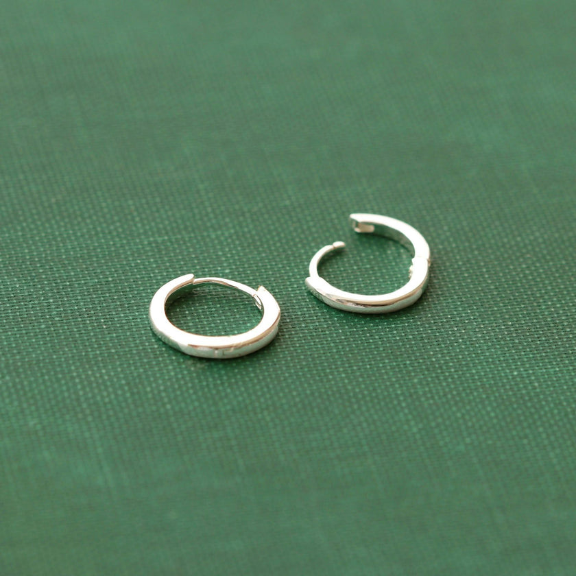 Classic 12mm Hinged Huggie Hoop Earrings