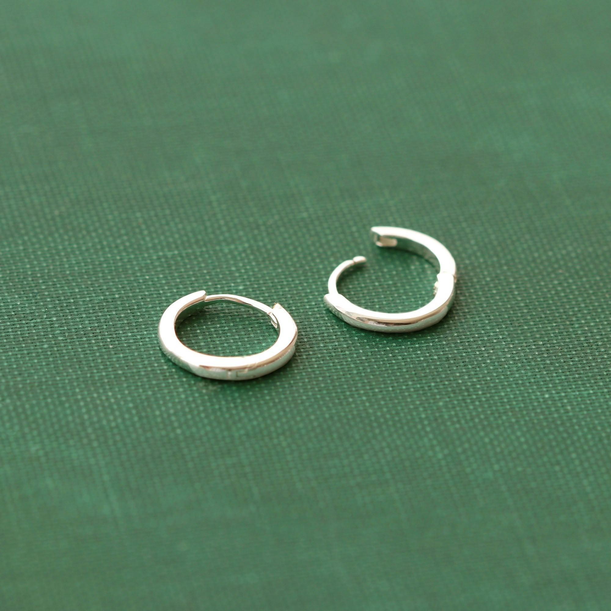 Classic 12mm Hinged Huggie Hoop Earrings