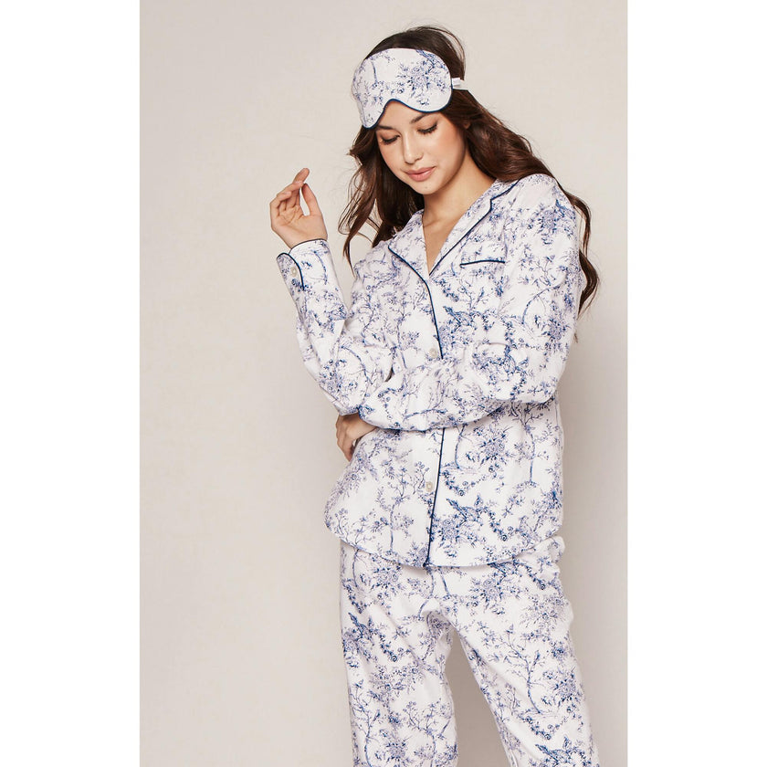 Women's Twill Pajama Set in Timeless Toile
