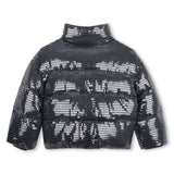 Grey Faceted Puffer Jacket