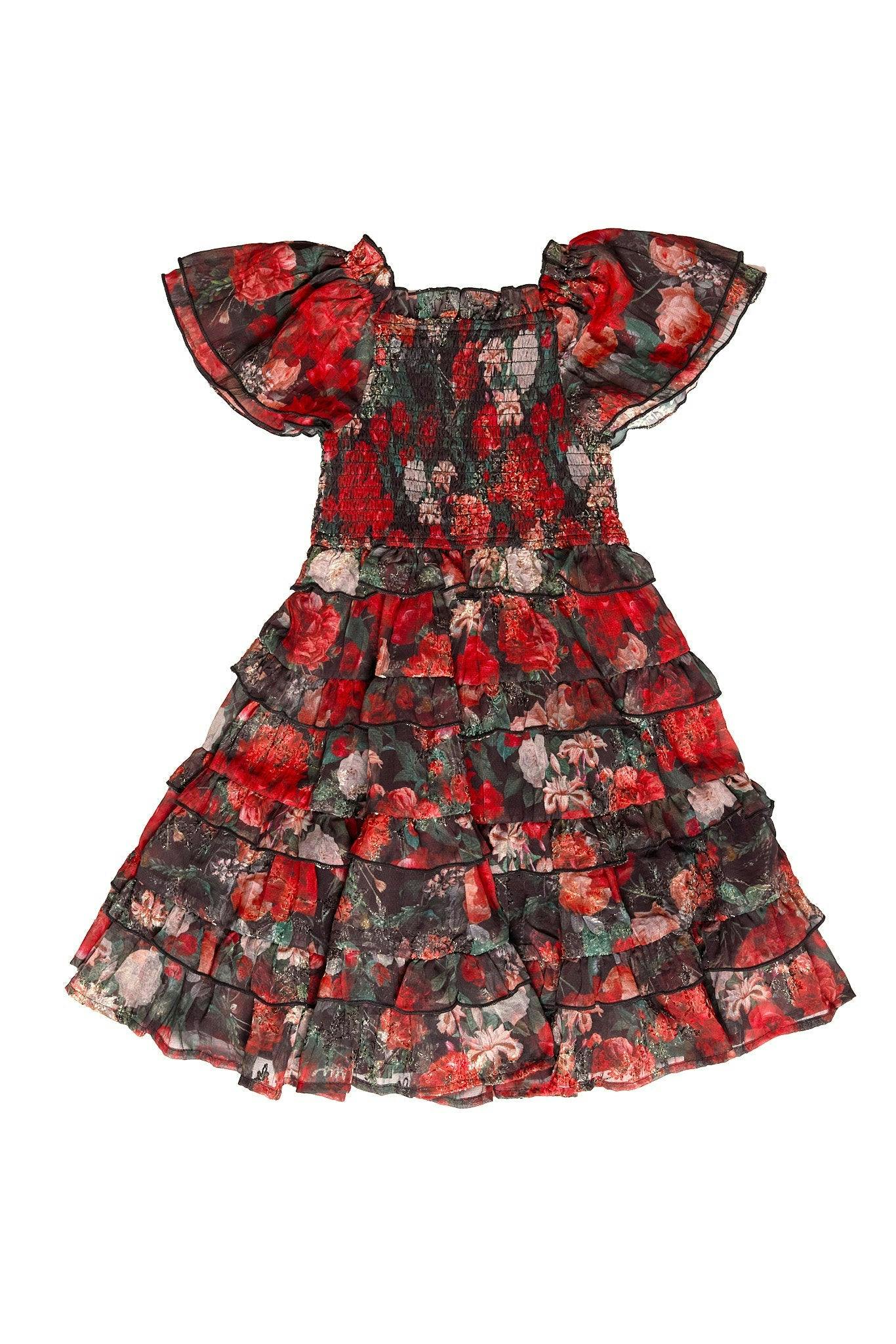 Mini Winnie Dress in Midnight Roses