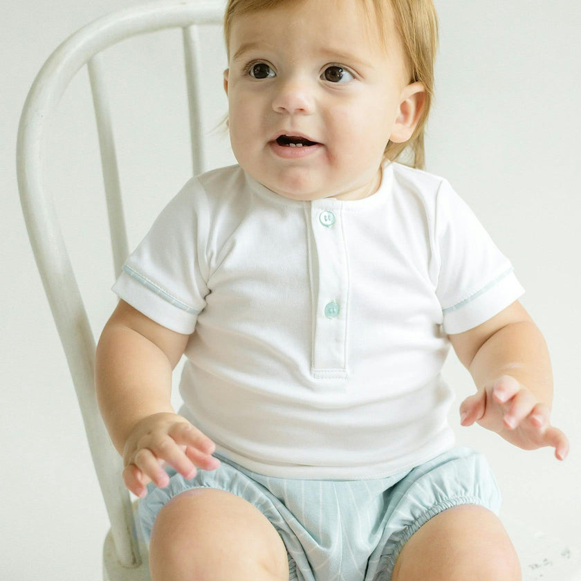 Linen Diaper Cover - Lt.Blue Striped