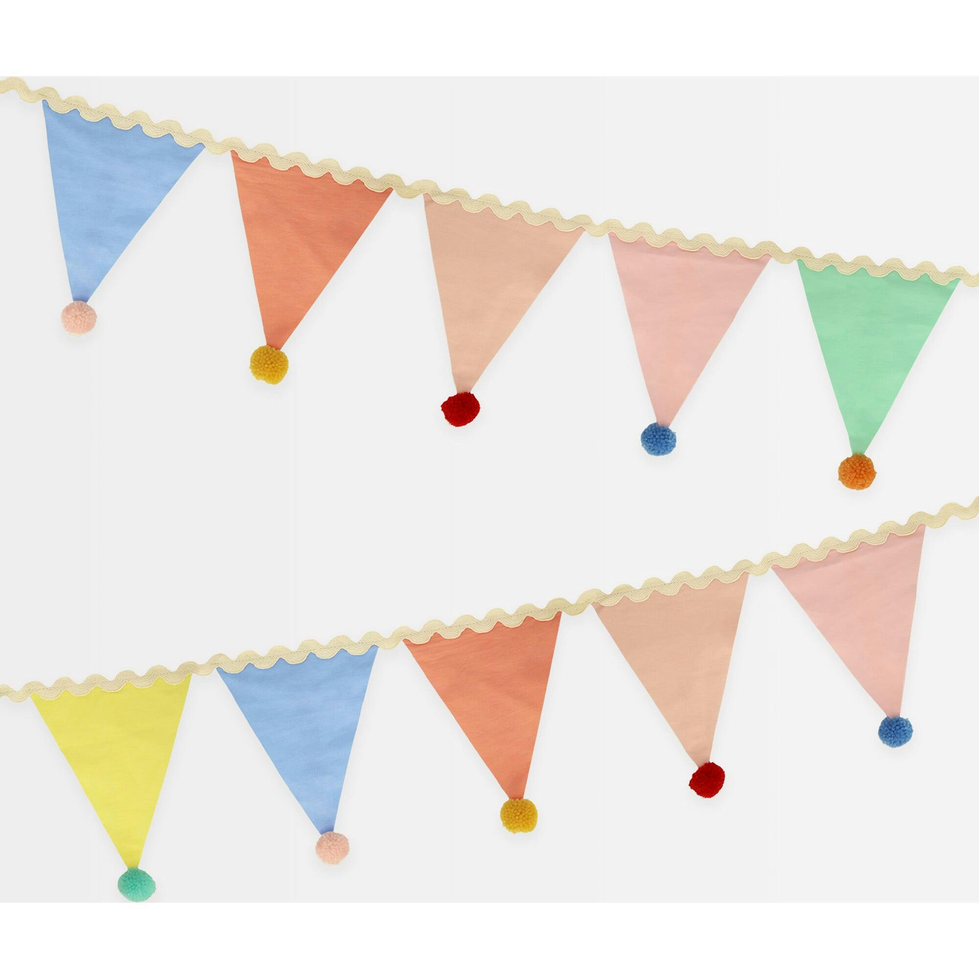 Pastel Pompom Flag Garland