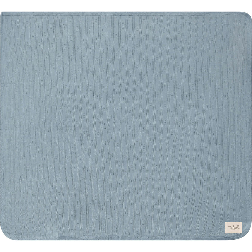 Pointelle Ribbed Blanket Blue Mist