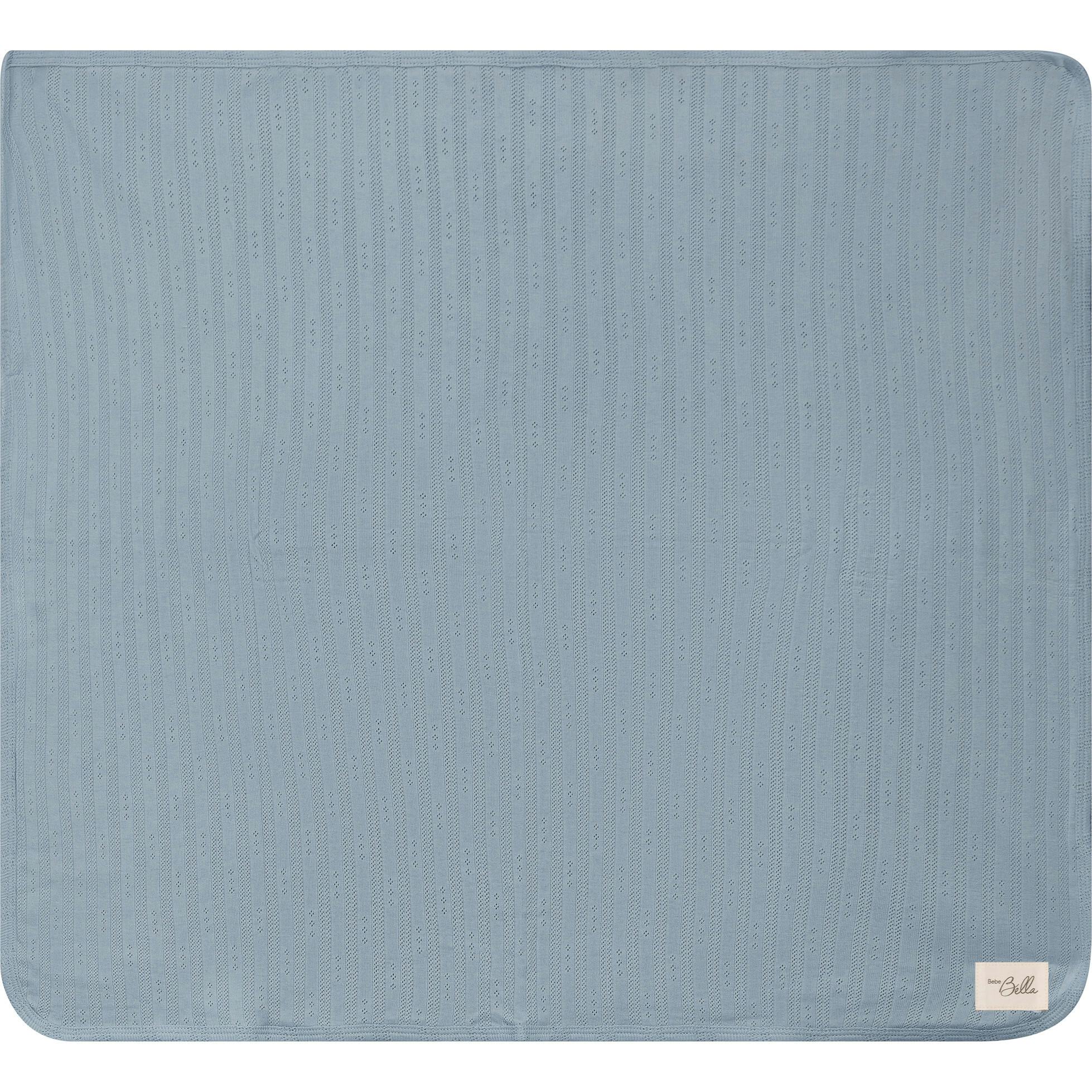 Pointelle Ribbed Blanket Blue Mist