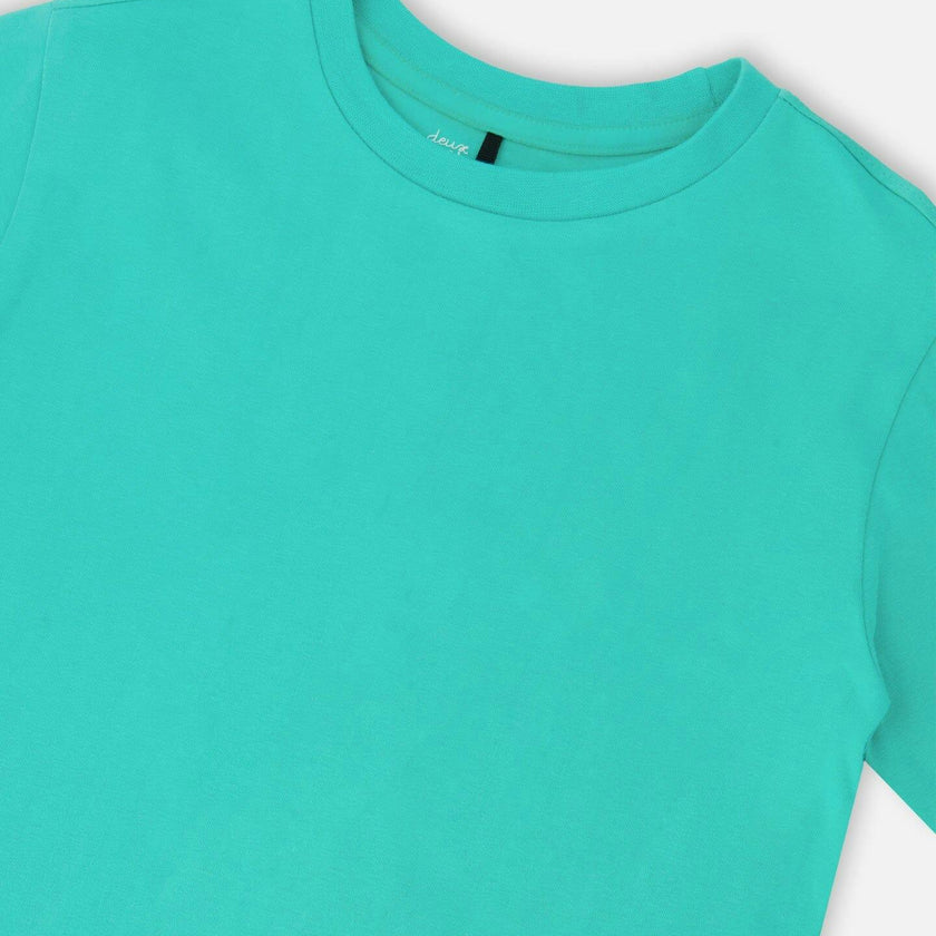 Organic Cotton Jersey T-Shirt Solid Turquoise