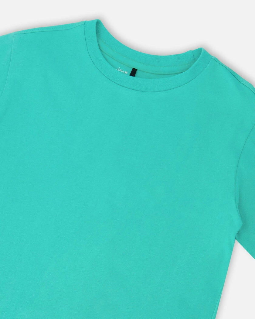 Organic Cotton Jersey T-Shirt Solid Turquoise